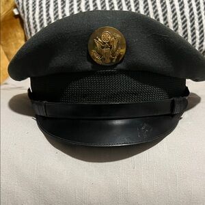 post-WWI US Army M1923 Enlisted Visor Service Cap or Hat w/Leather Brim
